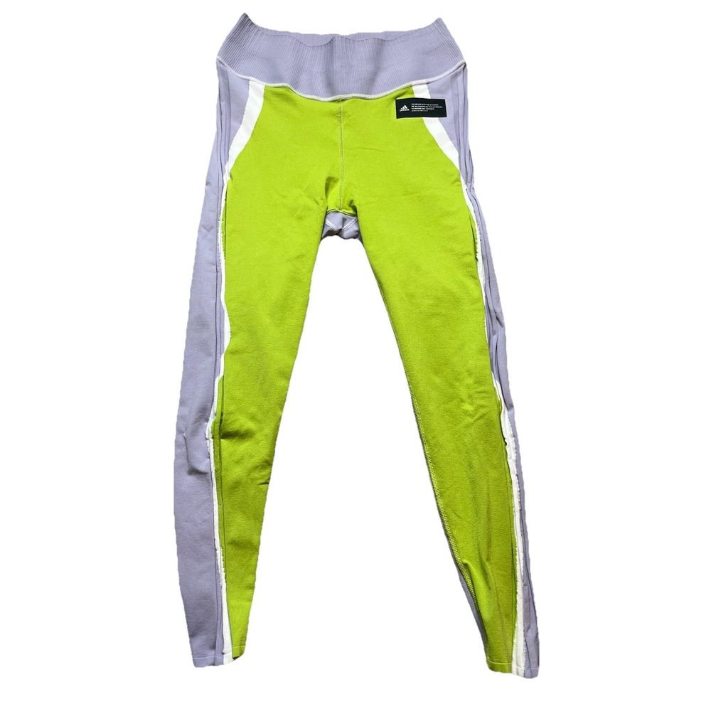 Adidas Legging Women's L Training Prime Knit Fine Tight Purple Green Athleisure